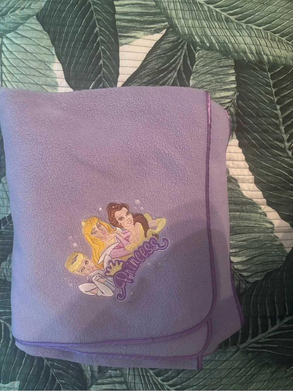 Disney  Princess purple Embroidered Fleece throw